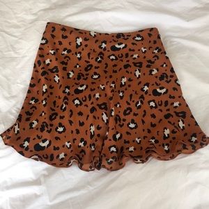 Silk leopard print skirt